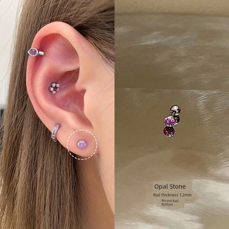 Ringring Store Medical Titanium Steel Ear Studs Edge Buckle Loop Bone Nail Earring Ear Bone Pin Titanium Alloy Earrings Earrings Female