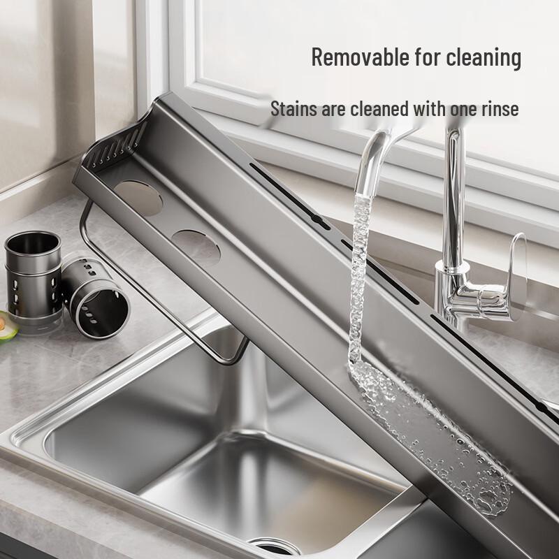Cmaos No-Drill Wall-Mounted Kitchen Organizer with Knife & Spice Rack