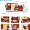 HAPTIME Cool Mini Motorhome Toy Die-cast Car Pullback Recreational Vehicle Pull Back RV with DIY Furnitures Holiday Camper Van Model for Kids