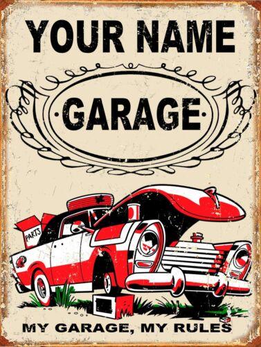 Personalised Customised Garage Sign Metal Plaque Retro Gift man cave shedAluminum 30x40cm(11.8x15.7inch)