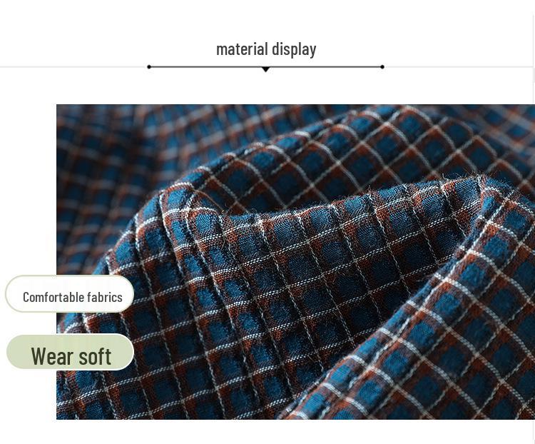 Women's Blue Cotton Plaid Long Sleeve Shirt - Stylish Autumn 2026