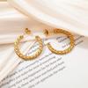 18K Gold-Plated European Titanium Twist Earrings: Fashionable, Versatile, Light Luxury Design
