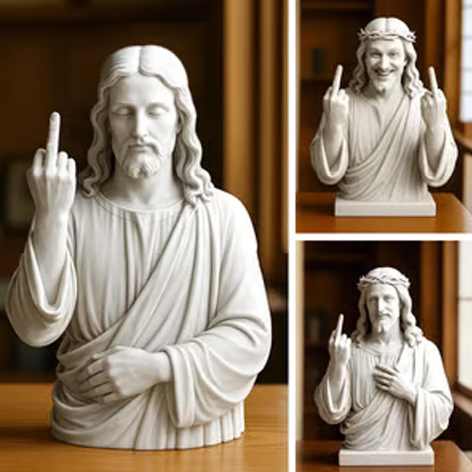 

7,87 дюйма Сатирическая полимерная скульптура бюста, Бунтарский декор в виде среднего пальца для современного дома/, Подарок для художников One Size