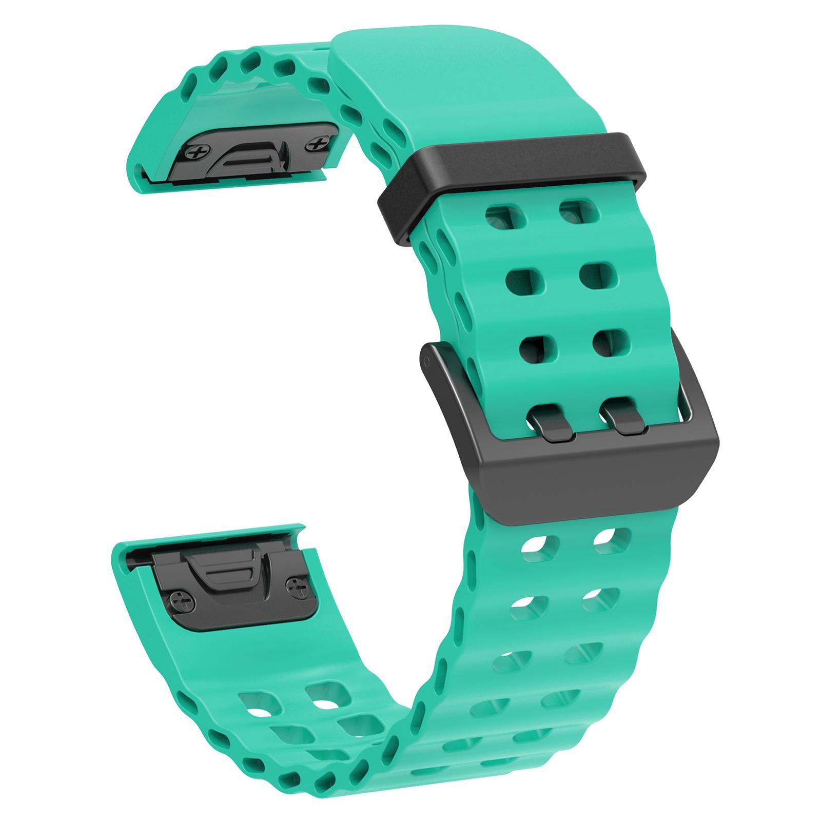 

22mm Silicone Strap for Garmin Fenix 8 47mm/Fenix E 47mm/Quatix 7 Pro Multiple Holes Watchband I