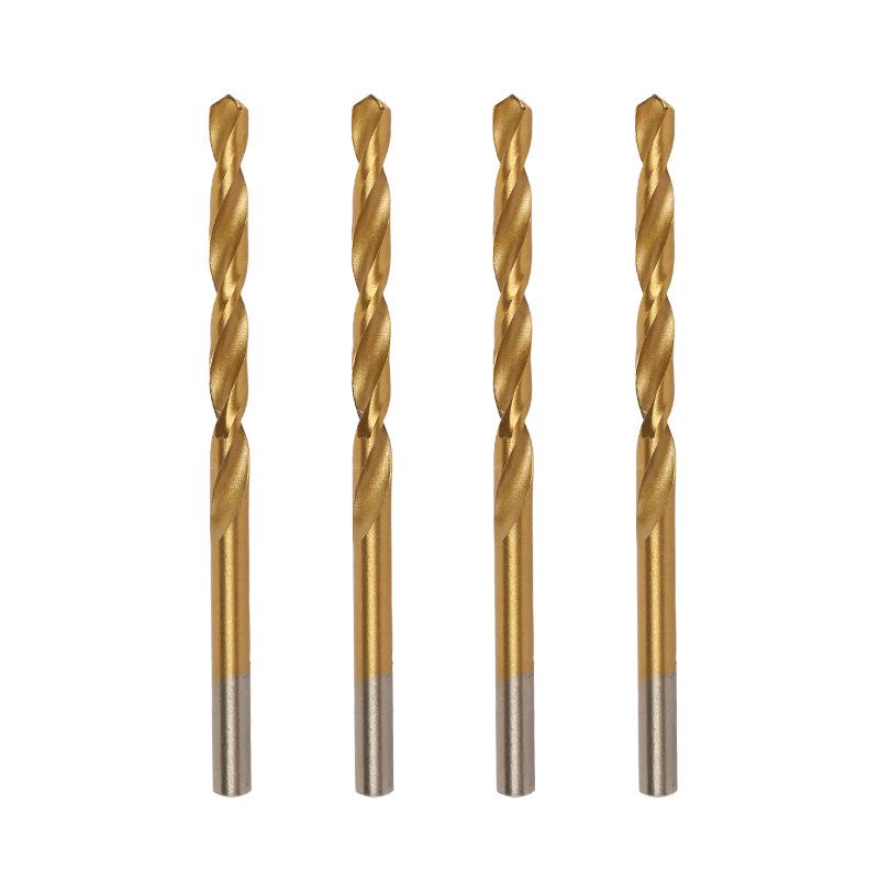 5-Piece Titanium-Coated High-Speed Steel Twist Drill Bit Set - Sharp, Wear-Resistant, Efficient Chip Removal