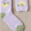Daiso Double Heart Sleep Socks Purple