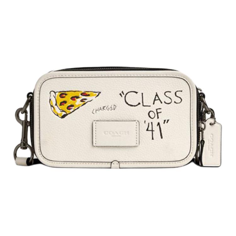 

Coach Wyatt 20 Logo Zip Closure Leather Shoulder Crossbody Bag Small Men bags Chalk-White CAJ36-QBCAH Basic Set (Bag+Dust Bag)