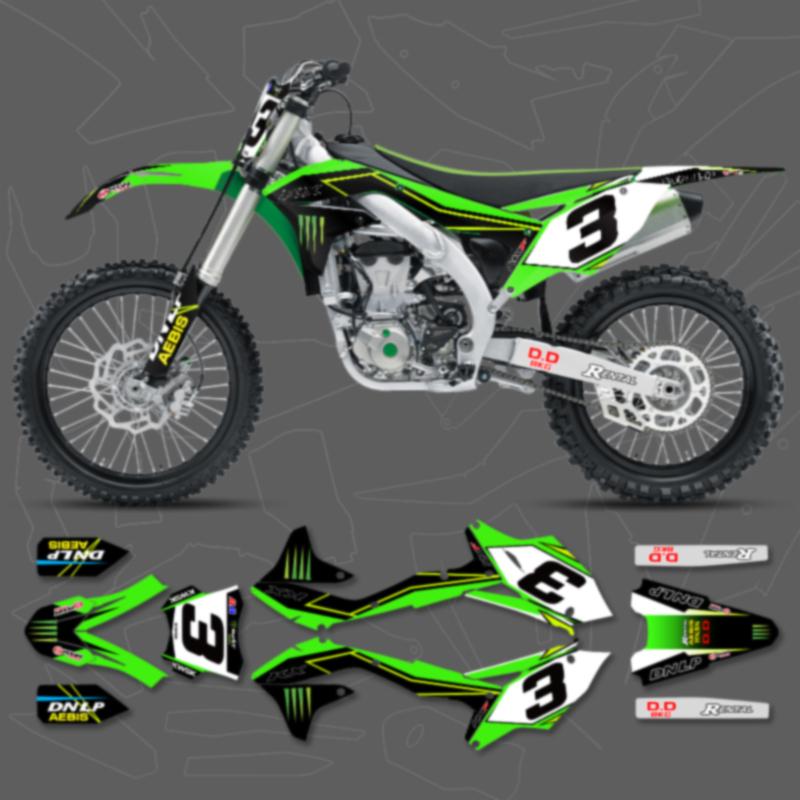 DSMTECH Graphics Background Decals Stickers kits For Kawasaki  2016 2017 2018 KXF450 KX450F 003