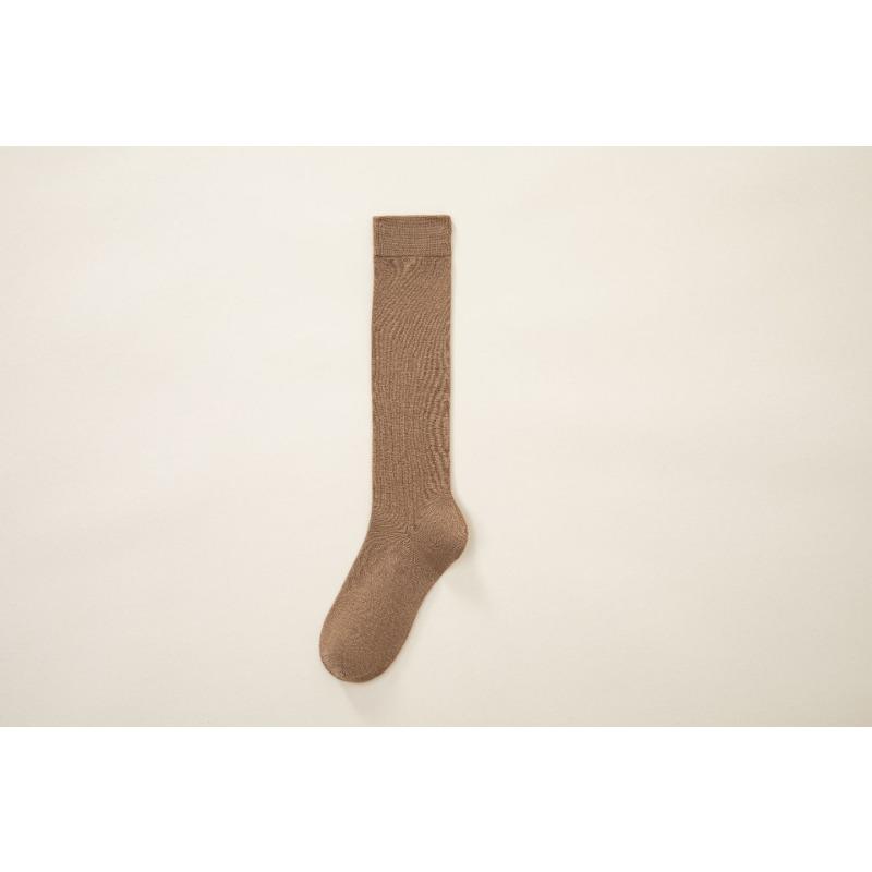 Einfarbige vielseitige Wadenstrümpfe, Frotteesocken, Lange Ankela-Rot-Trendsocken, Damen Herbst- und Winter-Langsocken