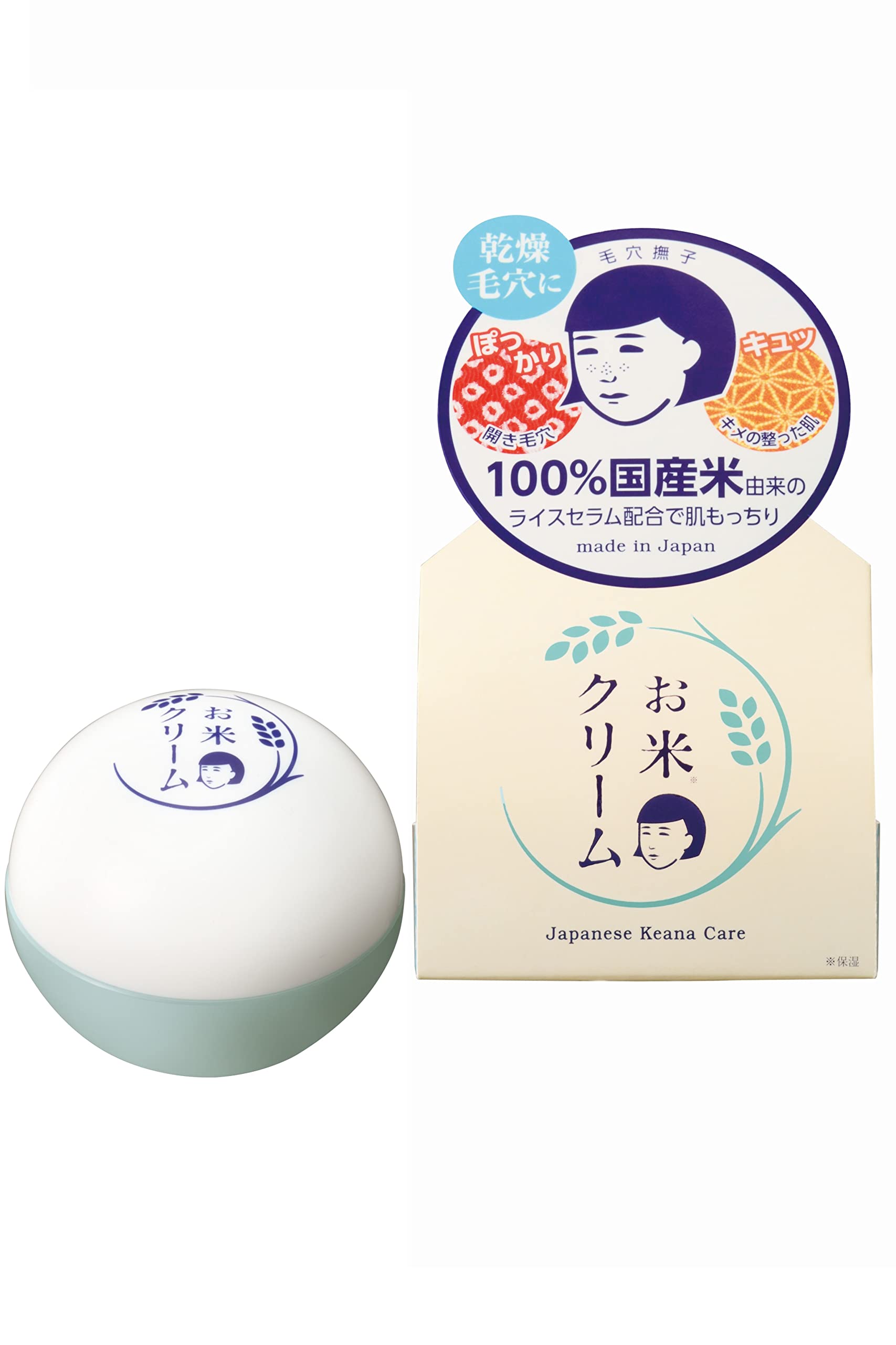 

Keana Nadeshiko Rice Cream for Dry Skin, Pores, Moisturizing, Firmness, Elasticity, 100% Domestic Rice-derived Ingredients, Face Cream, 30g