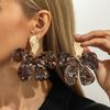 Salircon 4 Style Vintage Leopard Print Acrylic Petal Drop Earrings Women 2026 New Trend Charm Piercing Earring Jewelry Accessory
