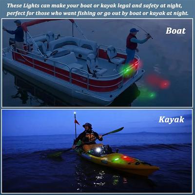 LED Boat Navigation Light 4 Modes Marine Yacht Warning Light USB Charging Boat Stern Lights for Canoeing Paddle Board