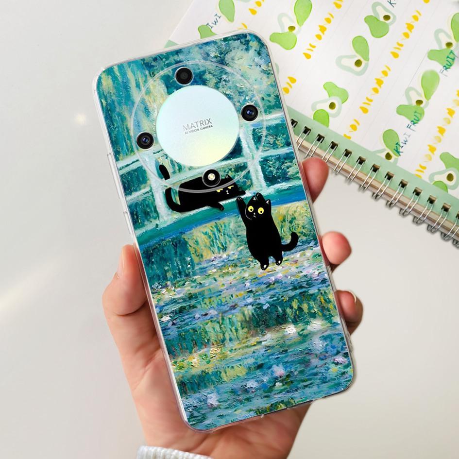 For Honor X9b 5G Case ALI-NX1 Popular Flower Soft Clear Silicon TPU Cover For Honor X9a RMO-NX1 HonorX9 ANY-NX1 Shockproof Funda