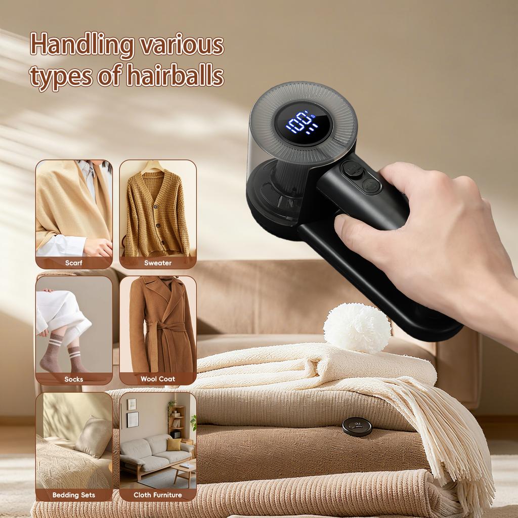 coldSky Rechargeable Fabric Shaver Electric Lint Remover with Digital Display Sweater Shaver Lint Shaver for Clothing Blanket