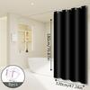 Black Solid Color Shower Curtain Minimalist Design Modern Bathroom Decor Waterproof Fabric Elegant Simple Style