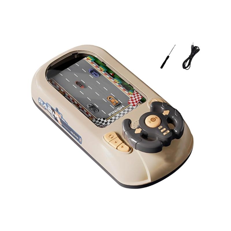 Toddler Simulated Driving Racing Car Game with Music Sound Effect Musical Steering wheels Toy Interact Car Racing Toy белый