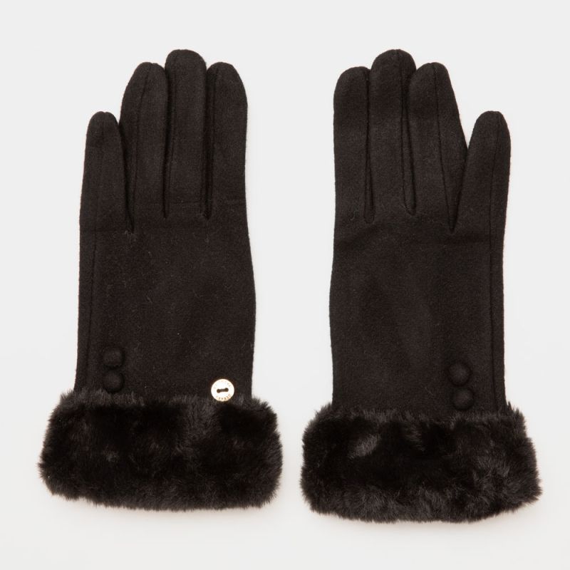 Wool Gloves with Faux Fur Woman GERARD PASQUIER