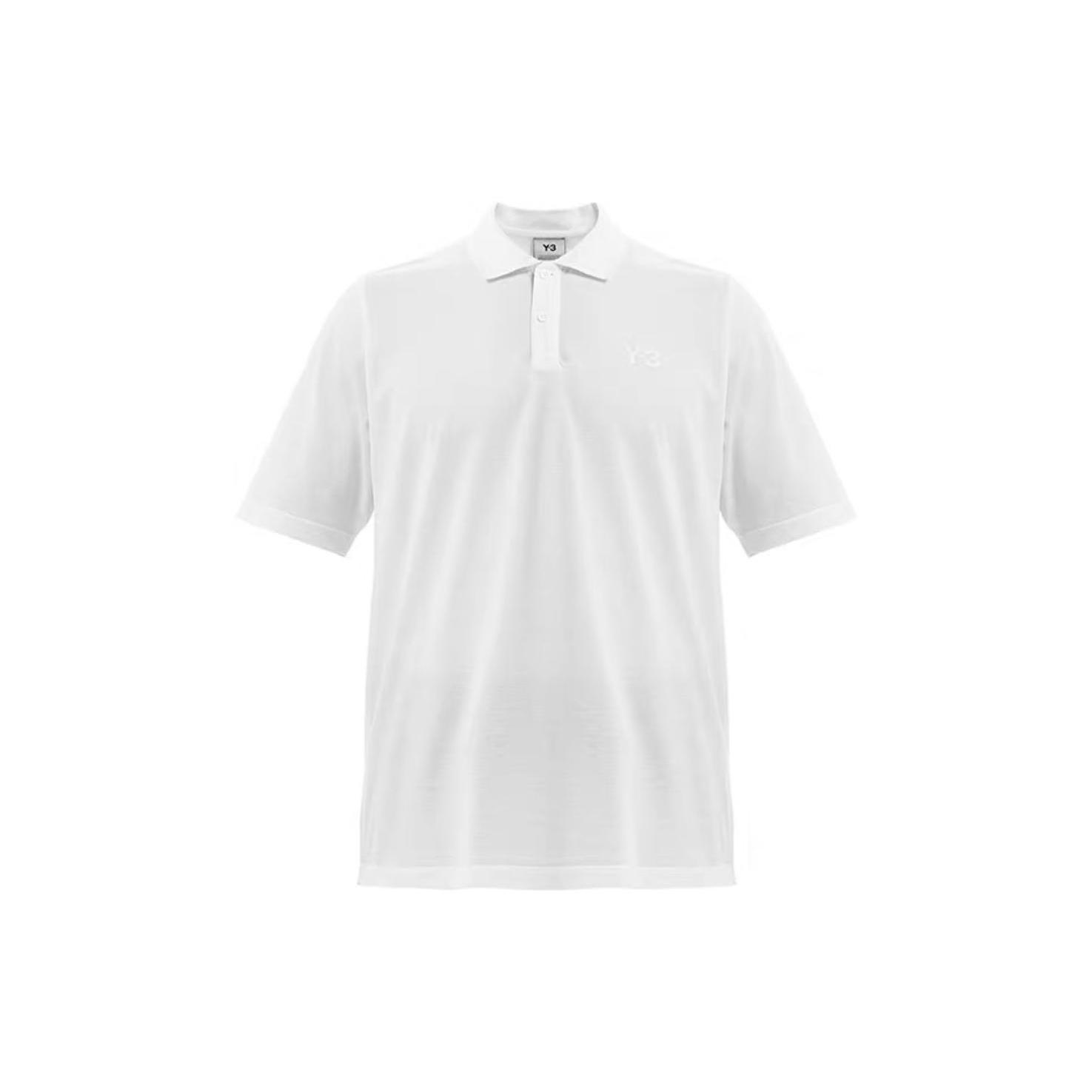 adidas Men s Y-3 Solid Color Logo Polo Shirt White FN3356 XXL