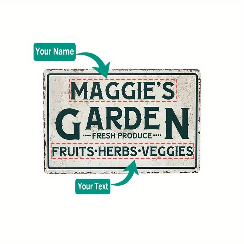 pc Vintage Custom Personalized Fruit Herb Veggie Alu Signxcm Garden Cafe Bar Indoor Outdoor Decor (For Decoration Only)