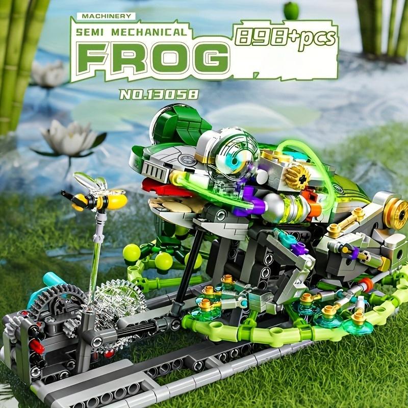 Amphibious model mechanical frog, animal building blocks, plug-in toys suitable for adult assembly (non-electric version)