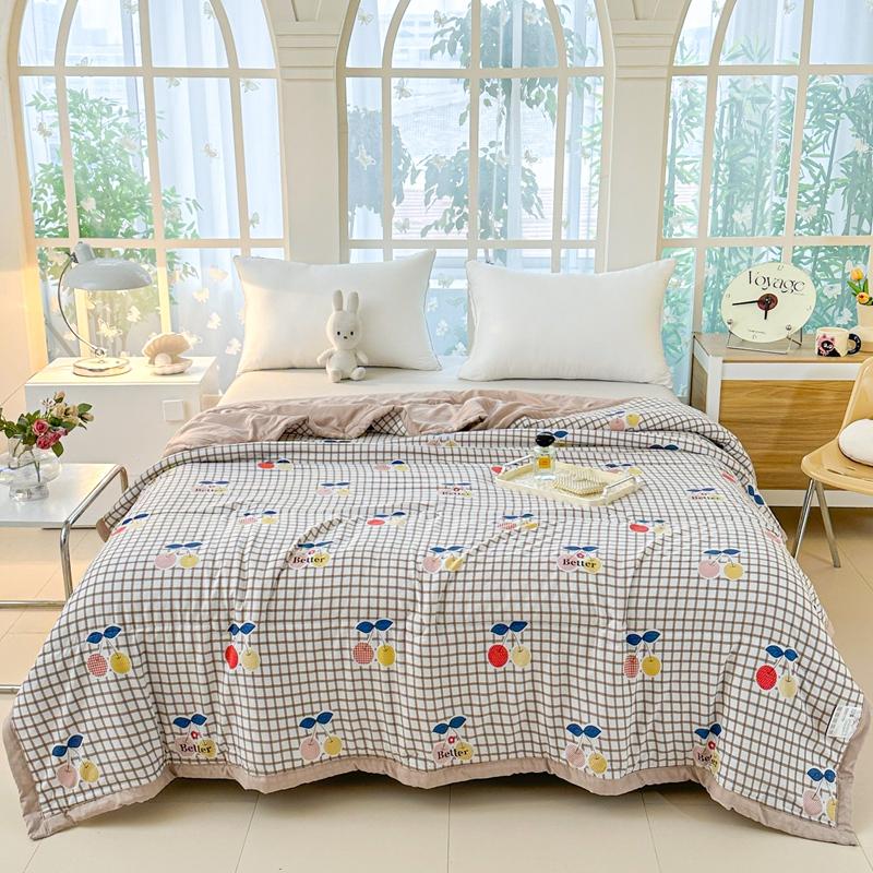 

1 шт. Тонкое одеяло с принтом, стеганое одеяло в простом стиле для лета, мягкое покрывало для взрослых, детская комната, одеяло edredones (Нет наволочки) Single 150x200cm 1pc