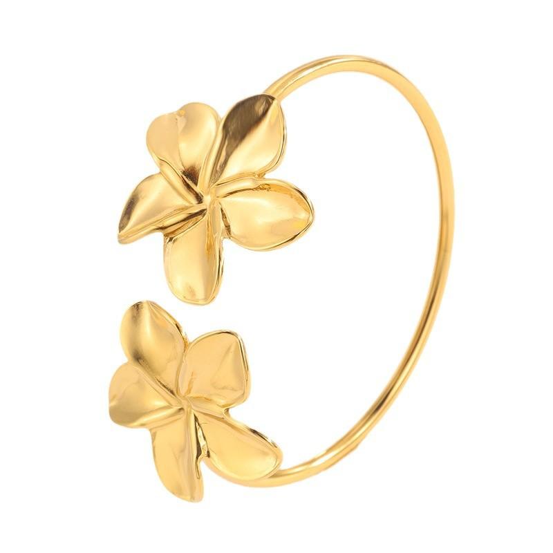European and American style fashionable and prosperous titanium steel temperament light luxury wealth does not fade open flower jewelry