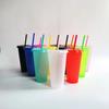 5pcs 710ml Assorted Solid Color Reusable 24oz Plastic Cold Cup Coloured Cup Colored Straw Cup Glasses with Straw and Lid Liyi