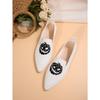 Breathable Shoes Women's 2025 Autumn New Flat Large Yard Pointed Toe Embroidery Color-blocking Lazy Shoes