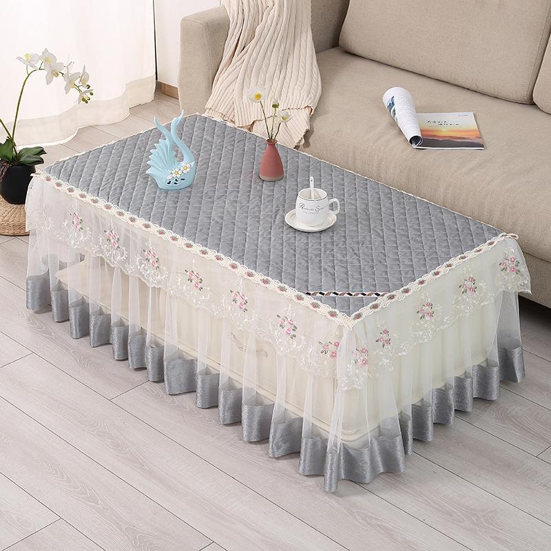 Modern Simple Household Tablecloth Processing Cotton And Linen Fabric Rectangular Peach Skin Velvet Table Cloth Coffee Table Cloth