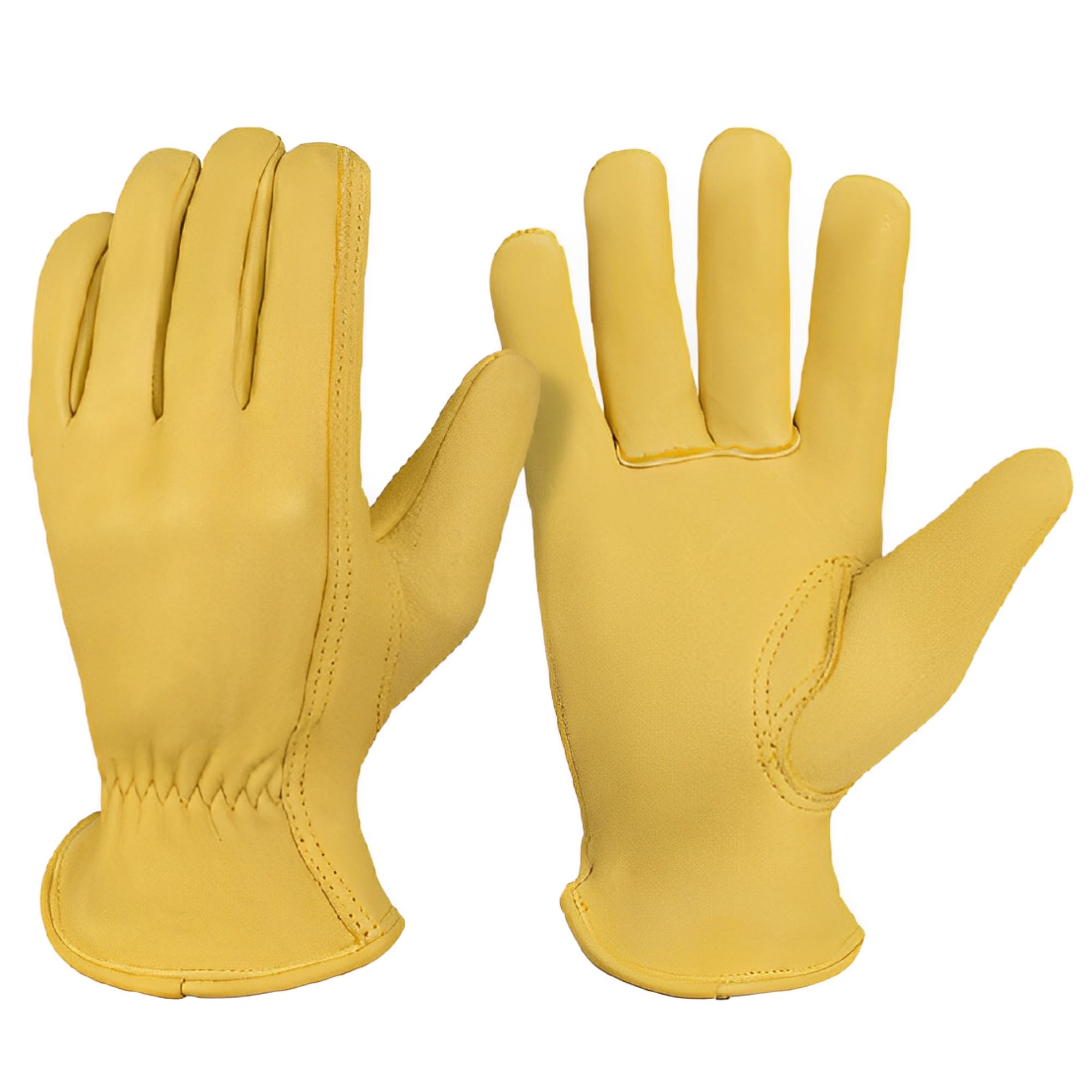 

Washable Deerskin Leather Motorcycle Soft from the for Outdoor and Gardening Gloves, Flexible, All-Season, Start, Abrasion-Resistant, Cut-Resistant,