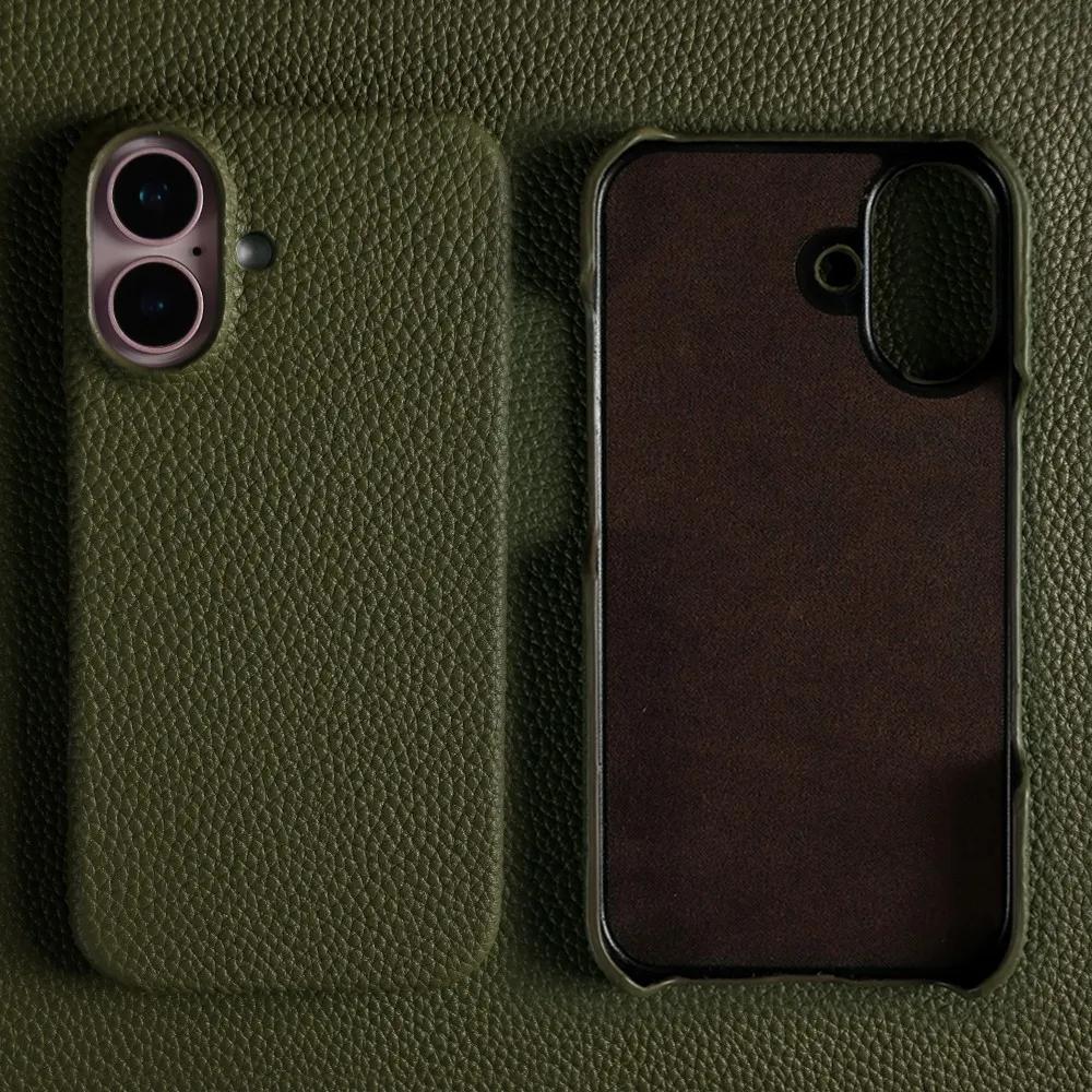 For iphone 16 Pro Max case Luxury Genuine Leather Cover Back Etui Coque Shockproof for Funda iphone15 14Pro 13 XR XSMax Carcasa