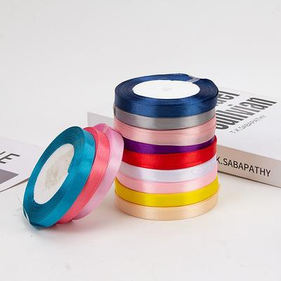 25yards/roll Satin Ribbon Durable 10 Colors 1cm Width Gift Packing Ribbon DIY Tool Roll Fabric Cake/Gift Box Decor