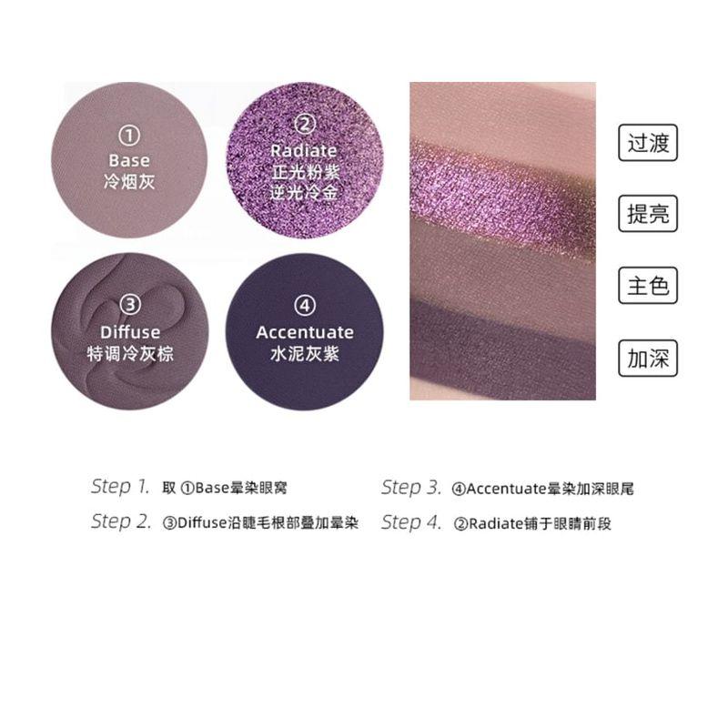 Kaleidos - Night of Creation Collection 4-Color Eyeshadow Palette - Flowing Haze