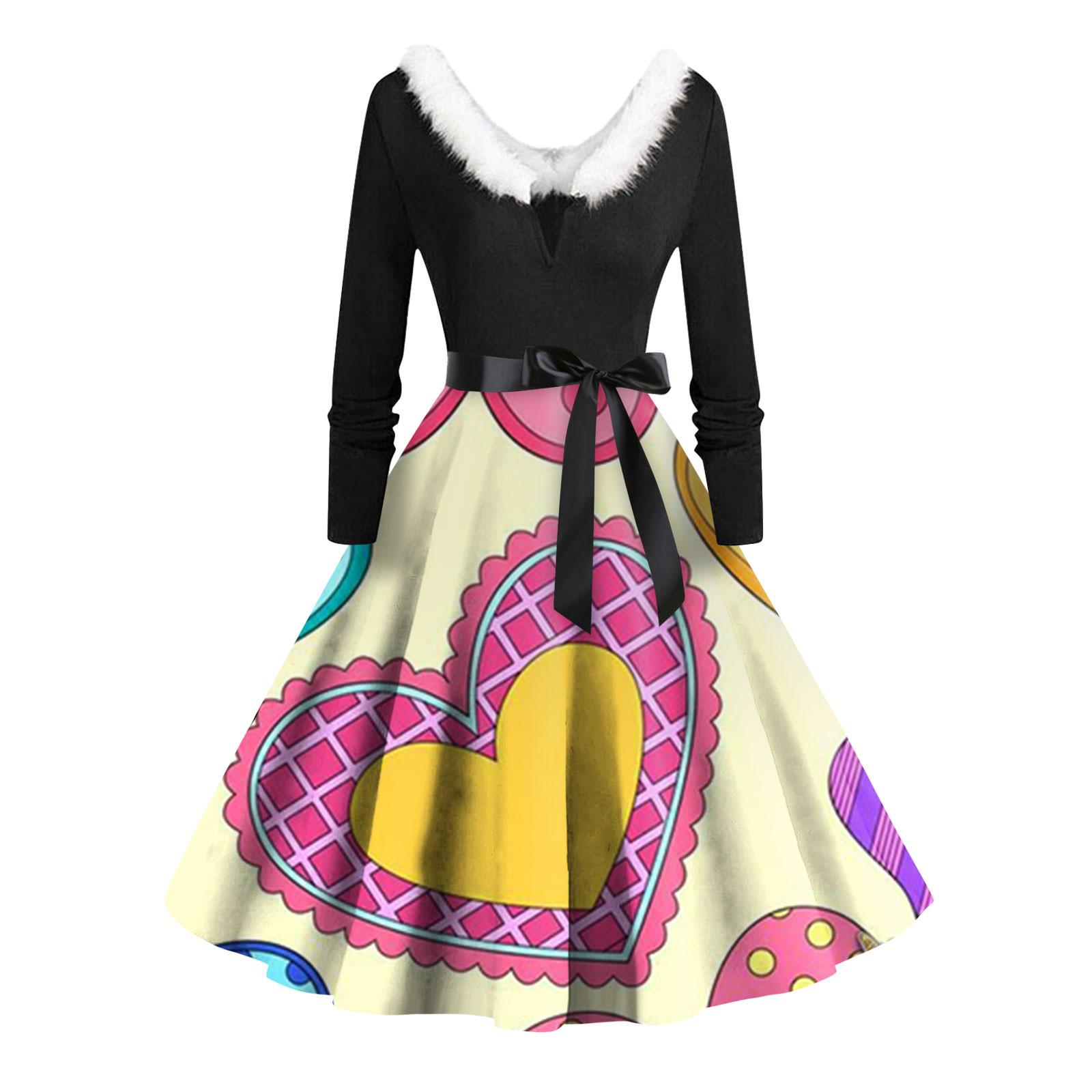 

Жіноча повсякденна та модна сукня на блискавці з довгим рукавом і V-подібним вирізом на День Святого Валентина. XL жовтий