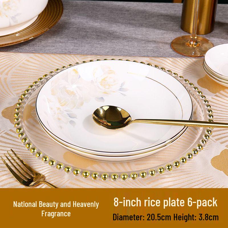 Jingdezhen European Style Hand-Painted Gold Dinner Plate Set