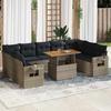 VidaXL Garden Furniture Set with Cushions 10 Pcs Grey Wicker, Outdoor Sofa Set, Corner Sofa Set 3327197