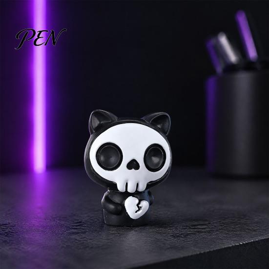 Dark Style Holiday Tabletop Accents Halloween Miniature Ornament, Skeleton Tombstone Miniature, Cute Mini Grim Reaper Atmospheric Landscaping