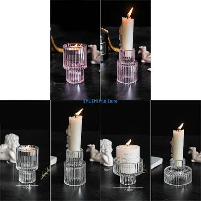 Clear Double Head Holder Decoration Support Holder Supplies for Romantic Dinner Dining Table D57B