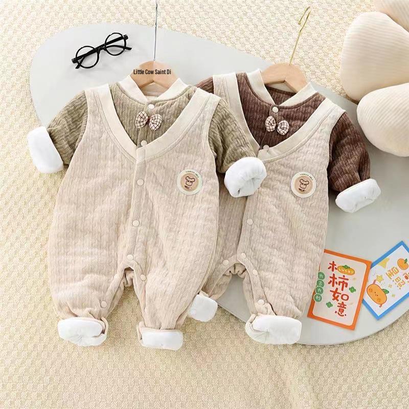 

Baby Gentleman Onesie - Warm Cotton-Padded Autumn/Winter Outfit for Infants 90 cm