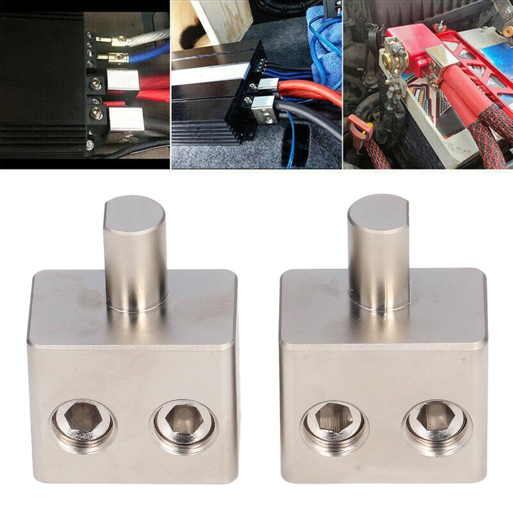 2 stk Bilstereoforsterker Dobbel 10 Gauge til 10 Gauge Forsterkerinngangsredusere Utladningsflaske Ett Punkt