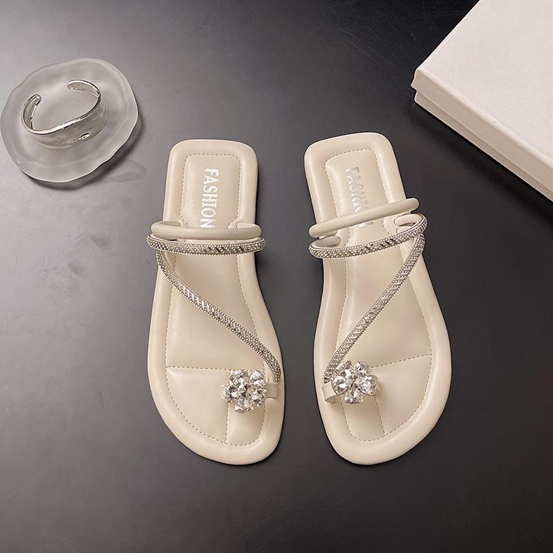 French Evening Breeze Cool Slippers Summer Outer Wear Women's Shoes 2025 New Silver Square Head with Skirt Thick Heel Sandals