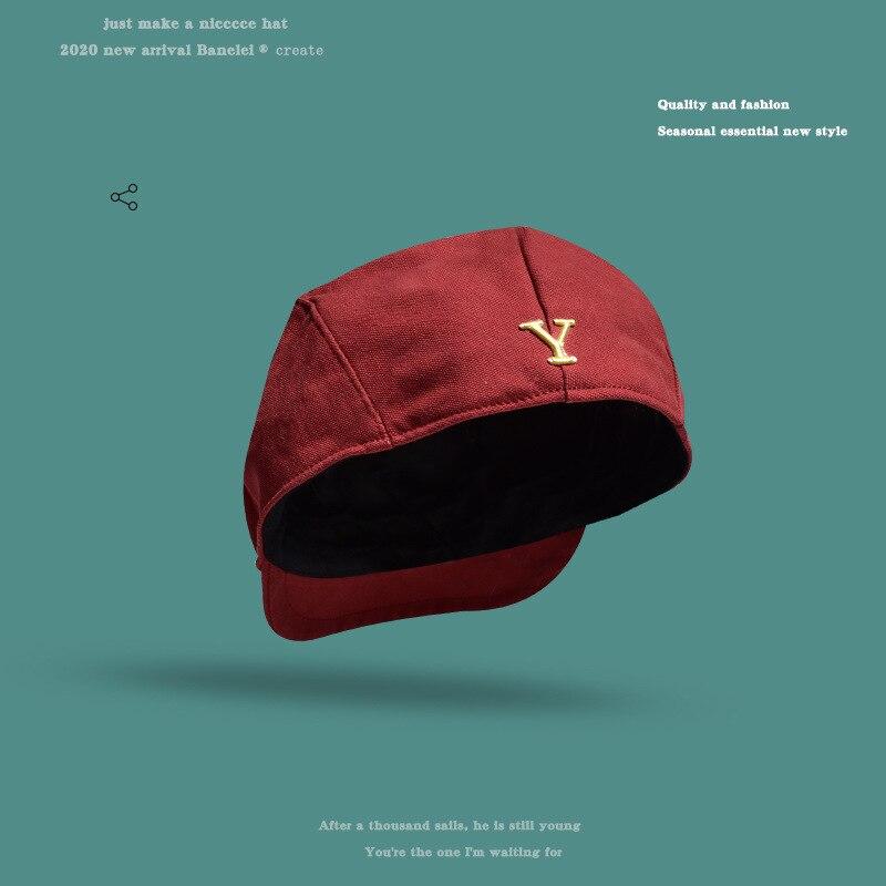 Девушка однотонный берет шляпа ретро винтажный берет однотонный повседневный солнцезащитный кепка красный