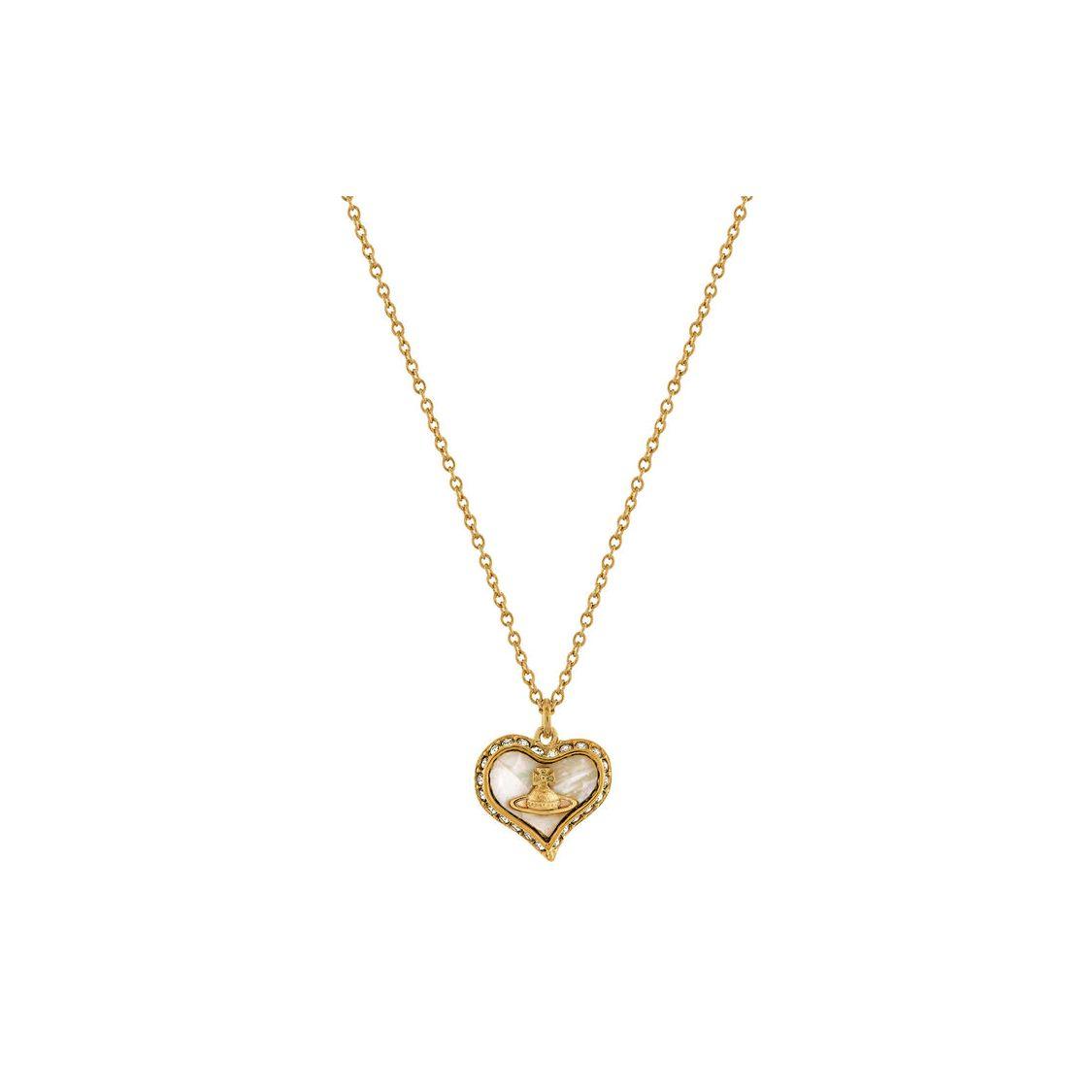 Vivienne Westwood Asymmetrical Heart Elegant Fashion Brass Necklace Women necklace 6302010302R178R178 Box