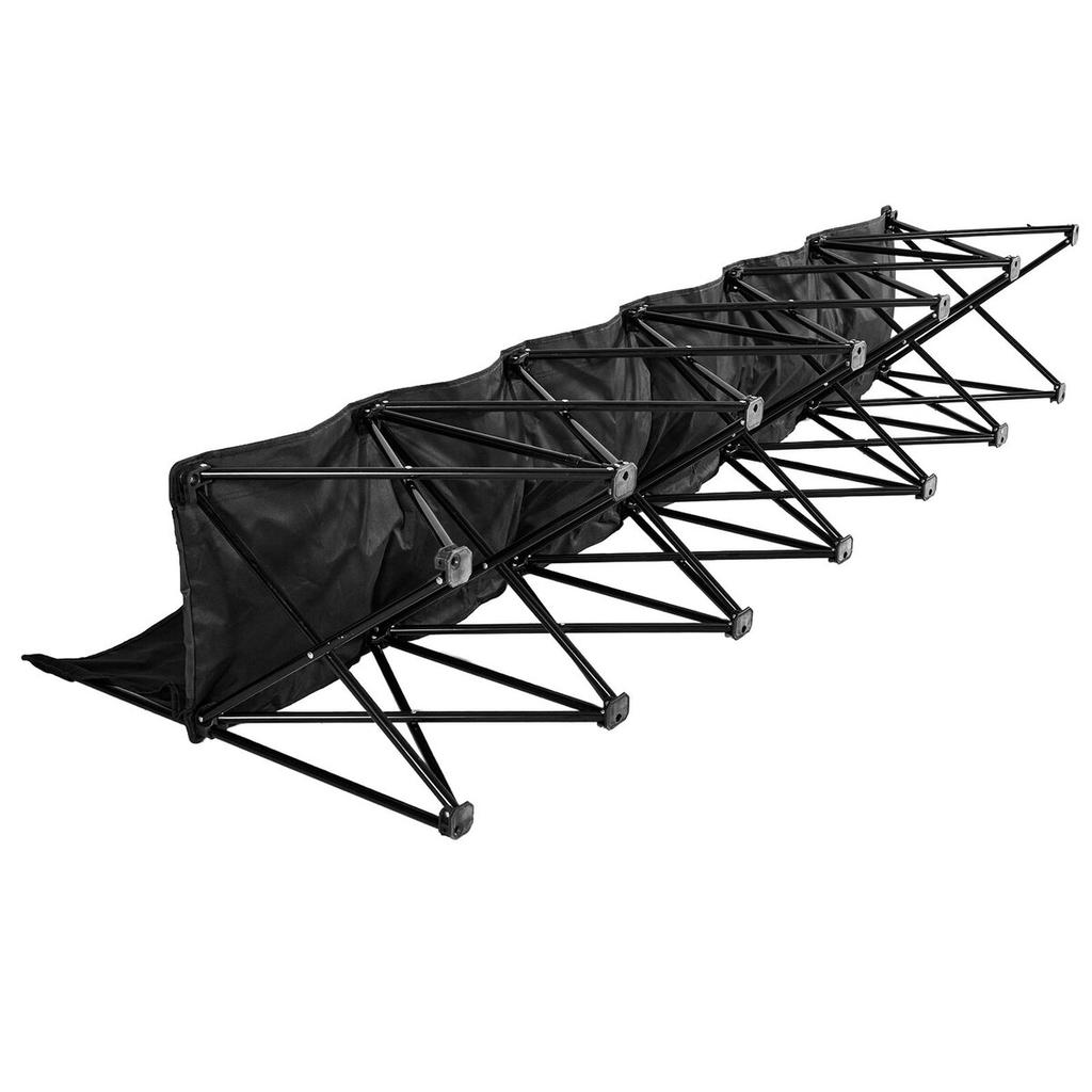 Portable Folding Bench, 6 Seat Soccer Bench with Multiple Storage Pockets & Carrying Bag, Lightweight Sideline Seating with Back Rest for Football,