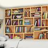 Bookshelf Book Tapestry Wall Hanging Family Bedroom Decoration Polyester Fabric Bohemian Bedspread Art Printing