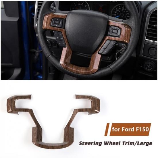 Wood Grain Steering Wheel Cover Panel Styling Trim Bezel for 15-19 Ford F150