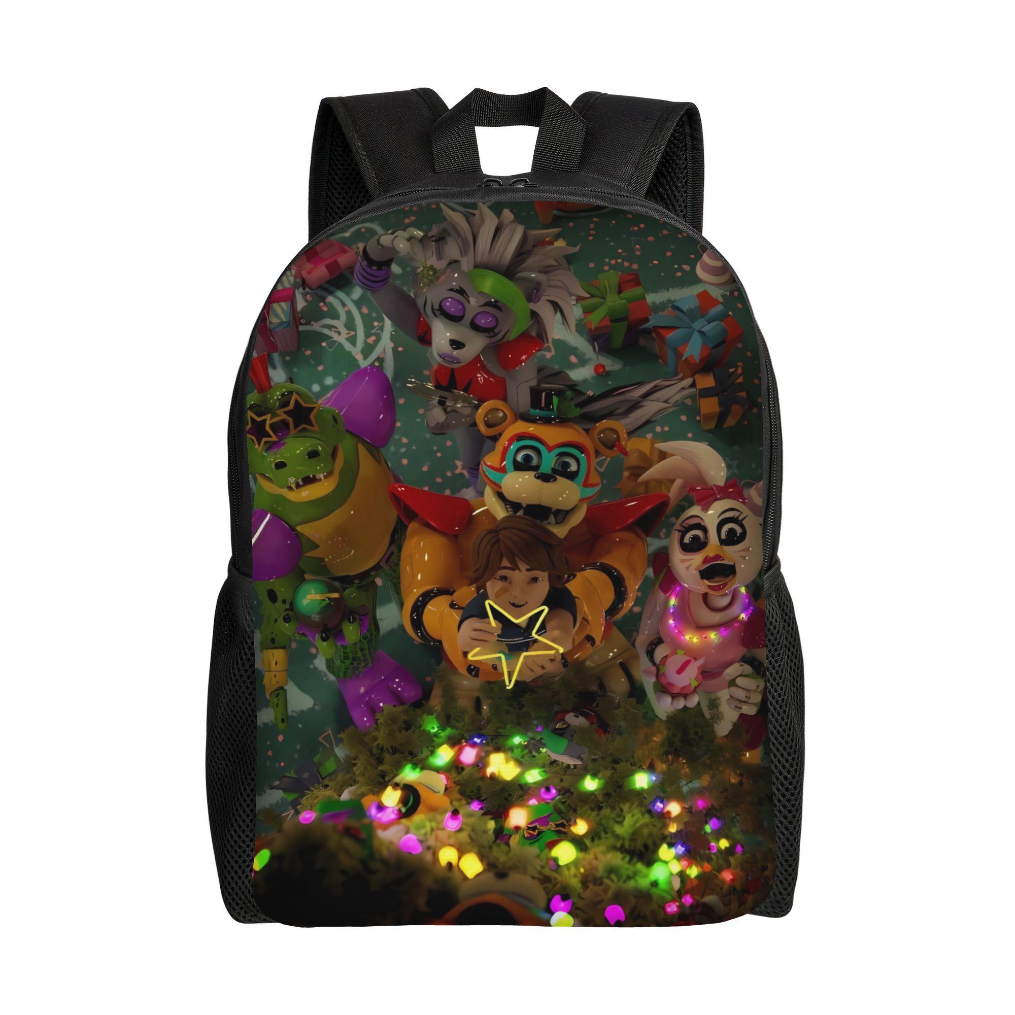 FNAF Horror Game Rugzak Mannen Grote Rugzakken Polyester Casual Middelbare School Tassen Reizen Custom Rugzak (as the picture,as picture)