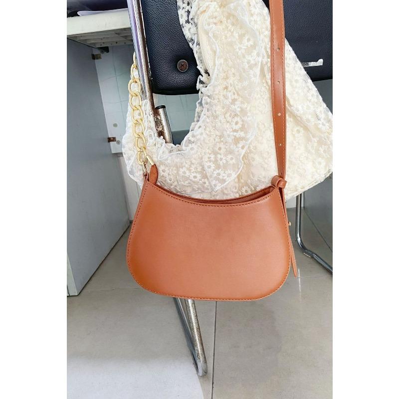 Single-shoulder Bag, Stylish Plain Color, Gentle Small Square Bag