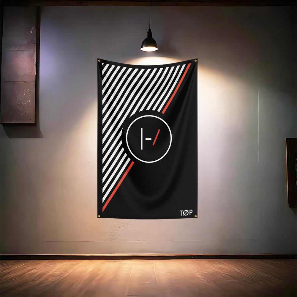 Rock Music Flag 3x5ft For Twenty One Pilots Fans Banner Hd Print Brass Grommet Garage Bedroom Living Room Dorm Wall Decor Tapest