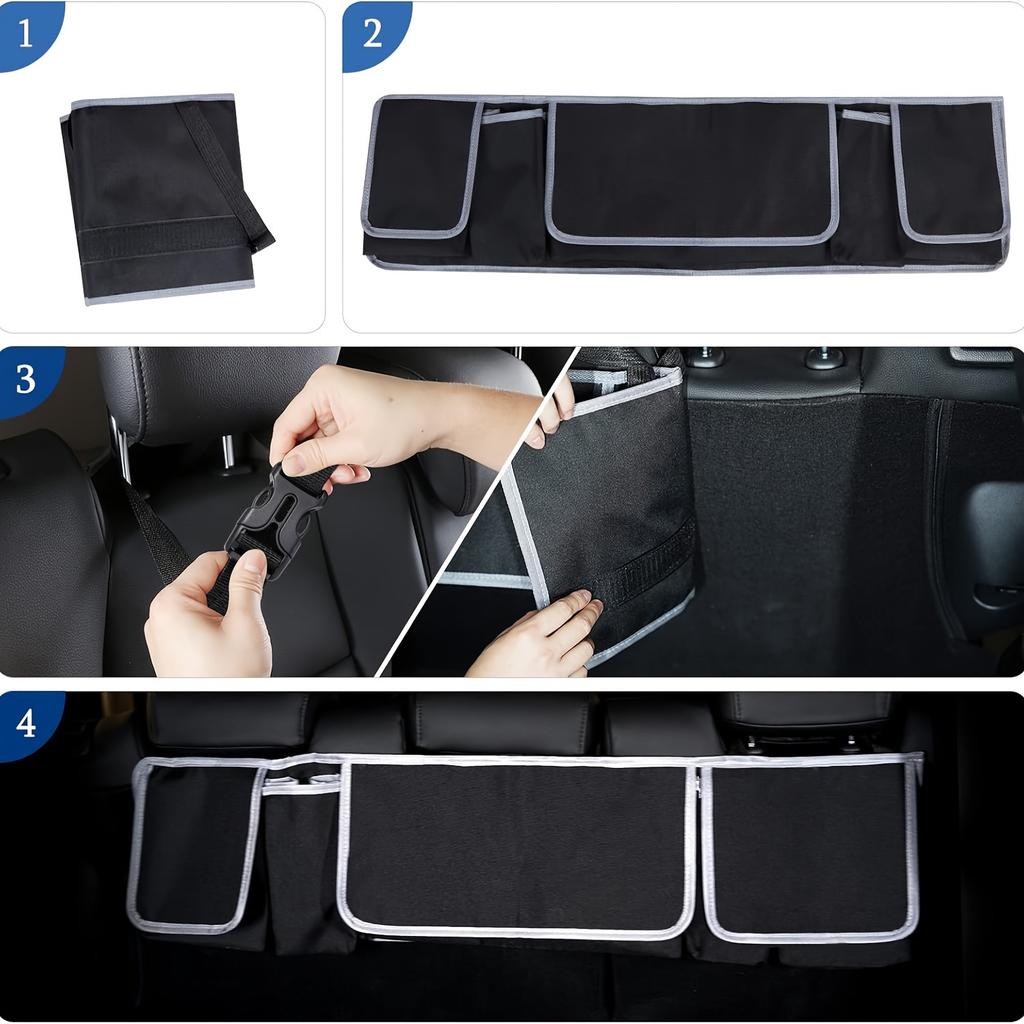 Universal Car Seat Back Storage Bag, Plus Size Storage 600D Oxford Cloth Large Capacity Multi-pocket